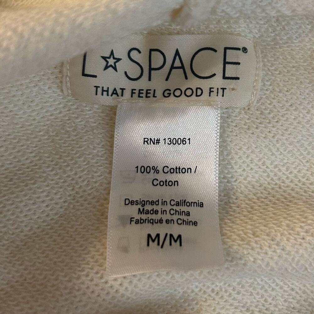 L*Space Stay Cool Romper in Cream 100% Cotton Long Sleeve Hooded Size Medium - Picture 3 of 3